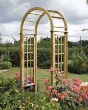 Wooden Garden Archway Rounded