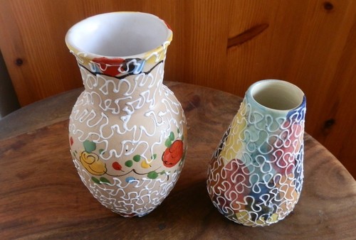 Pair italian pottery - pair,