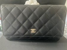 Chanel Cross Body Black Caviar Gold Hardware  Wallet On chain WOC