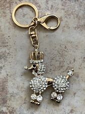 Good Large Poodle Dog Stone Set Key Ring Keyring