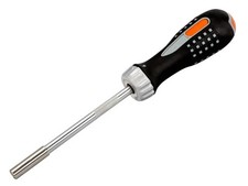 Bahco Ratchet 1/4" Screwdriver, Plus 6 Bits & Magnetic Holder, XMS25RATCHET