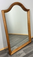 Vintage French Oak Wall Mirror with Curved Frame Wall Decor LOT 4361