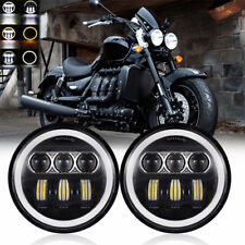 For Triumph Speed Street Triple Rocket 2x Halo DRL LED Headlights 5.75" E MARKED