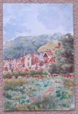 'Dorking, Houses & Box Hill', Original watercolour, Sept 1919