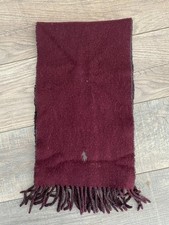 POLO RALPH LAUREN Grey/Burgundy 80% Wool Rectangle Scarf One Size