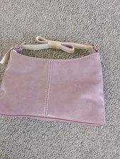 Small pink/lilac 9"x 5" long handle handbag, never used, handle still wrapped.