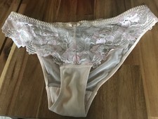 LEPEL nude pink   thong brief new uk 10 stretch back lace