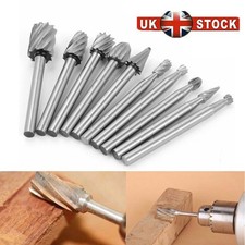 10x 1/8" 1/4" Shank Tungsten Carbide Burr Rotary Drill Bits Tools Cutter Files
