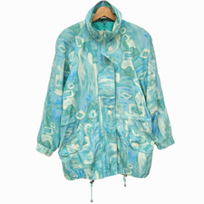 Vintage Women's Funky Zip Up Lightweight Rave Festival Jacket Mid Length Size 12