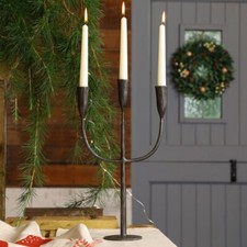 Black Iron Trident Candelabra