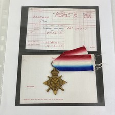 WW1 1914-15 Star Medal 20119 Private John Johnson York & Lancaster Regiment