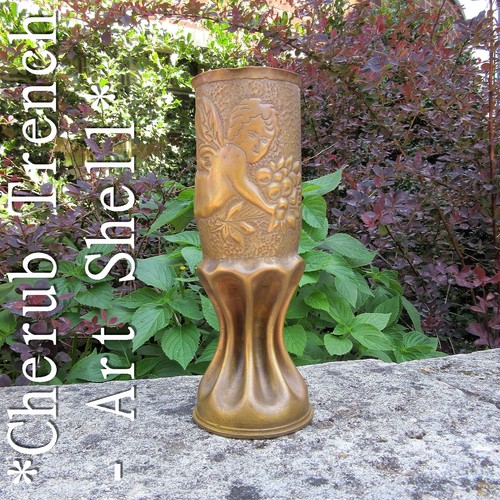 Ww1 repoussé cherub trench - cherub,