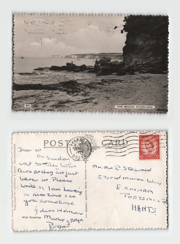 Postcard the beach studland - postcard,