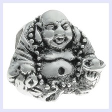 Sterling Silver Chinese Happy Laughing Buddha Bead for European Charm Bracelet