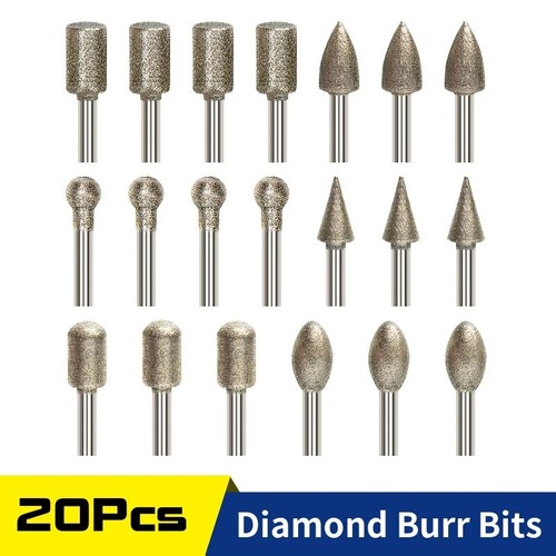 20pc diamond burr - 20pc, set