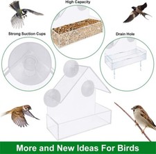 GLASS WINDOW BIRD FEEDER TABLE