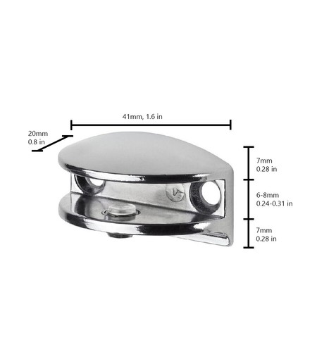 Curved chrome plated shelf - curved,