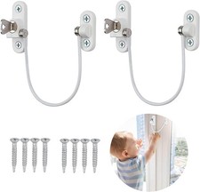 2X Window Door Cable Restrictor Ventilator Child Baby Safety Security Lock UPVC