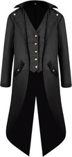 Mens Steampunk Vintage Tailcoat Jacket Medieval Gothic Victorian Coat Halloween