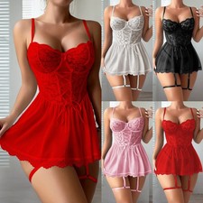 Women Sexy Lace Nightdress