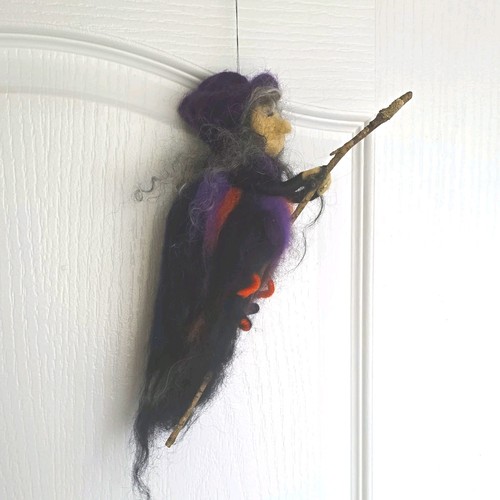 Handmade needle felted witch