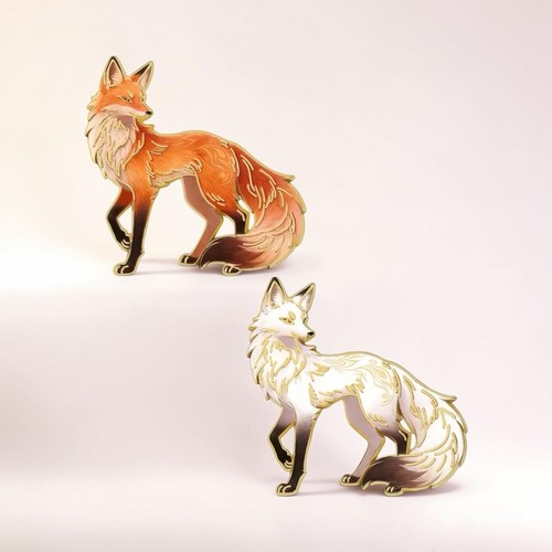 Two enamel fox - two,