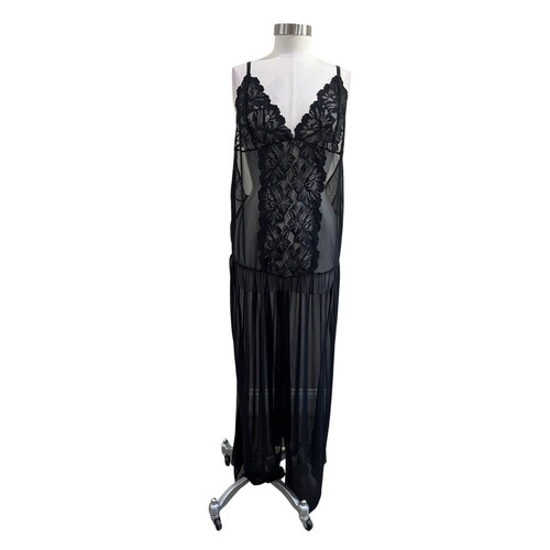 Black lace sheer goth glam - black,