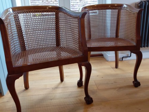 Pair bergère cane - of,