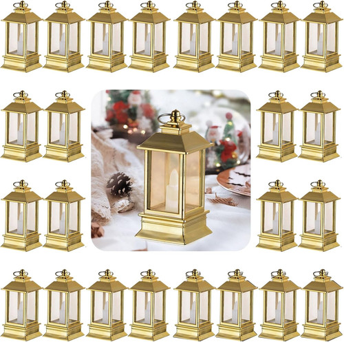 Gold lanterns decorative - gold, 24