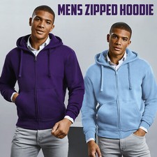 Mens Plain Zip Up Hoodie