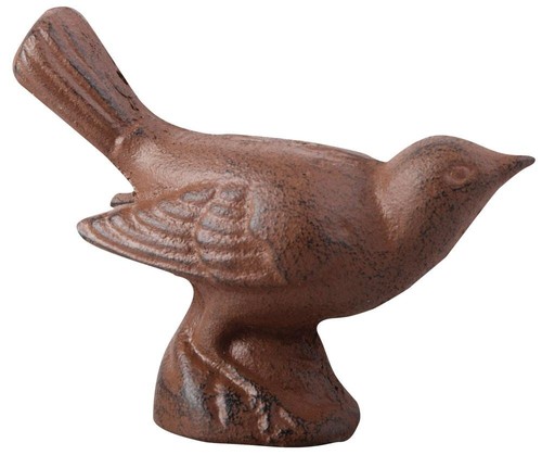 Small cast iron bird brown - cast,