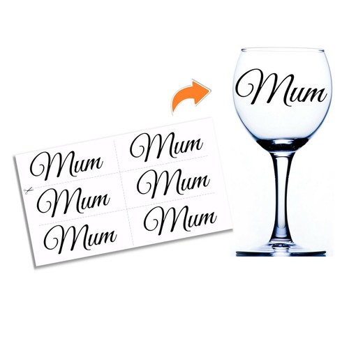 Mum stickers for wine - mum,