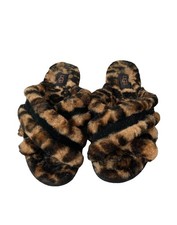 UGG Scuffita Panther Animal Print Slippers U.K. Size 6 Tan Black Slides