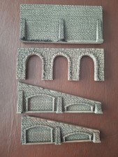 Detailed Model Walling with Arches x 4 Pieces - Polystyrene/Foam - Used.