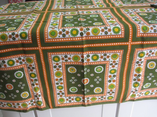 Vintage retro tablecloth - vintage,