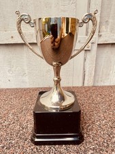? Silver Swatkins Trophy Unengraved Vintage Cup Award Display / Repurpose 7”
