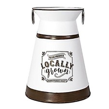 Rustic White Metal Milk Jug