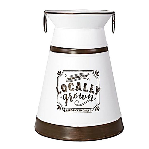 Rustic white metal milk - metal, jug