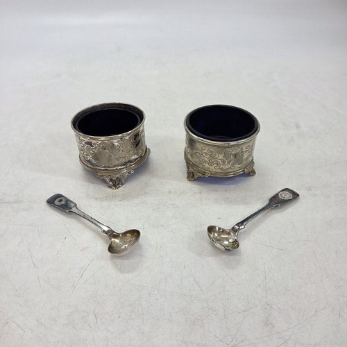Pair antique solid silver - silver, open
