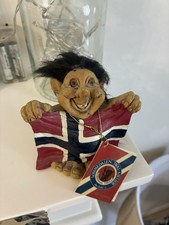 Vintage Norwegian Troll Figurine With Label Attached 9 Cm In Height