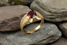 Men's Garnet Solitaire Ring