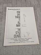 FPOT362 MAGAZINE ADVERT 12X9" THE STYLE COUNCIL : HOW SHE THREW IT ALL AWAY