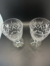 Webb Corbett Georgian Crystal Claret Wine Glasses – Hand Cut 1970s – 13.3cm Pair