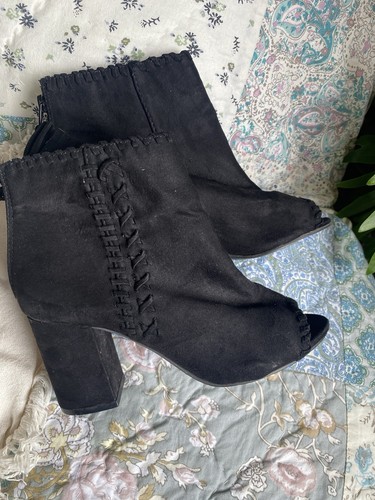 Peacocks black faux suede - black,