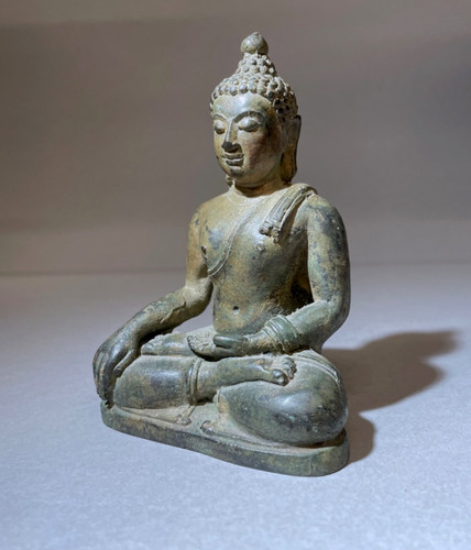 Antique thai bronze buddha - bronze,