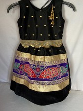Asian Indian designer bollywood frock suit black 7,8year