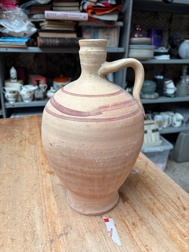 Handmade clay flagon vase - handmade,