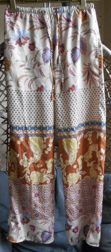 Ladies faux silk wide - faux, leg