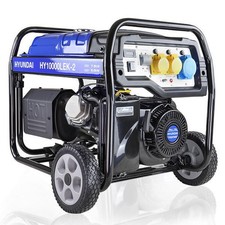 Hyundai Open Frame Site Generator 8kW 10kVA Petrol Recoil & Electric Start