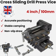 Heavy Duty 4"Cross Slide Bench Vice,Swivel Base Machine Vise,Drill Press Milling